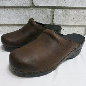 Dansko Oil Tanned Nubuck Leather Slide Mules Clogs Women's Footwear Shoes Sz 36